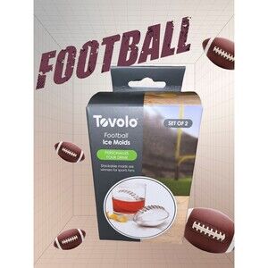 Tovolo Football Ice Molds, Set of 2 Football-Shaped Ice Molds - NEW IN BOX